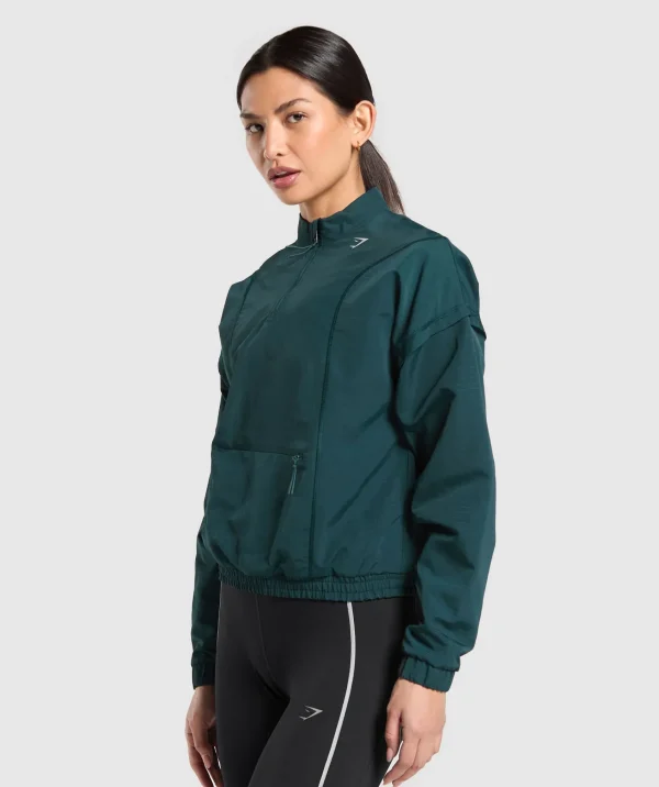 Gymshark Jackets*Running 1/4 Zip Track Top StrongTeal