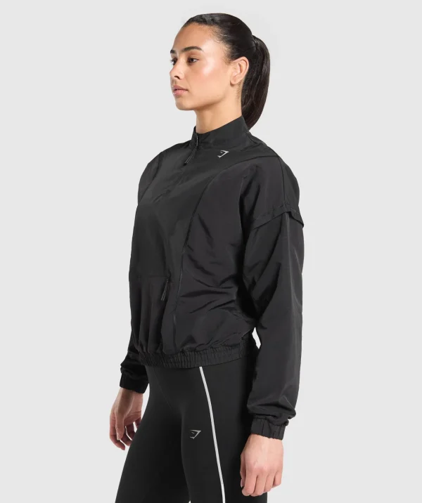 Gymshark Jackets*Running 1/4 Zip Track Top Black