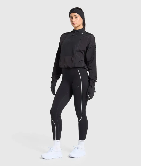 Gymshark Jackets*Running 1/4 Zip Track Top Black