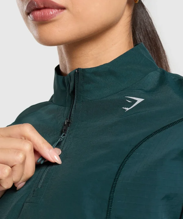 Gymshark Jackets*Running 1/4 Zip Track Top StrongTeal