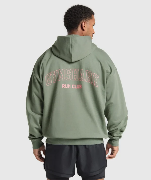 Gymshark Hoodies & Sweatshirts*Running Graphic Hoodie UnitGreen