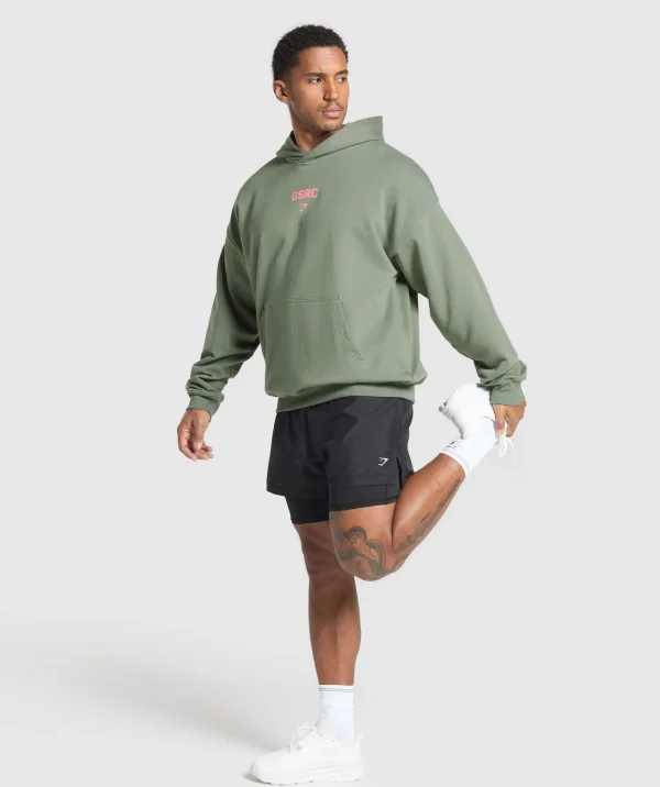 Gymshark Hoodies & Sweatshirts*Running Graphic Hoodie UnitGreen