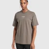 Gymshark T-shirts & Tops*Running Graphic Oversized T-Shirt CamoBrown