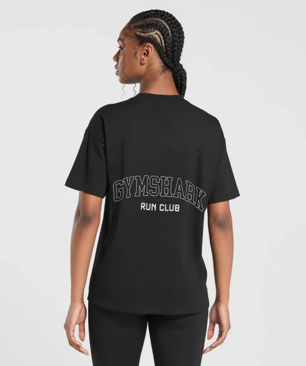 Gymshark T-shirts & Tops*Running Graphic Oversized T-Shirt Black