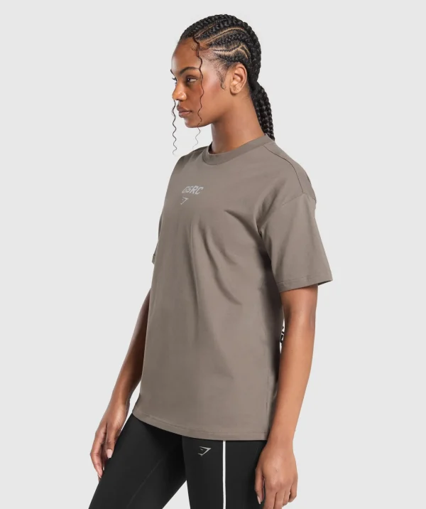 Gymshark T-shirts & Tops*Running Graphic Oversized T-Shirt CamoBrown