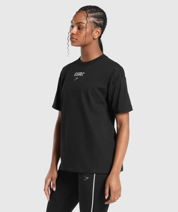 Gymshark T-shirts & Tops*Running Graphic Oversized T-Shirt Black