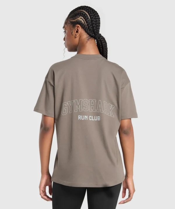 Gymshark T-shirts & Tops*Running Graphic Oversized T-Shirt CamoBrown