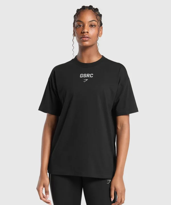 Gymshark T-shirts & Tops*Running Graphic Oversized T-Shirt Black