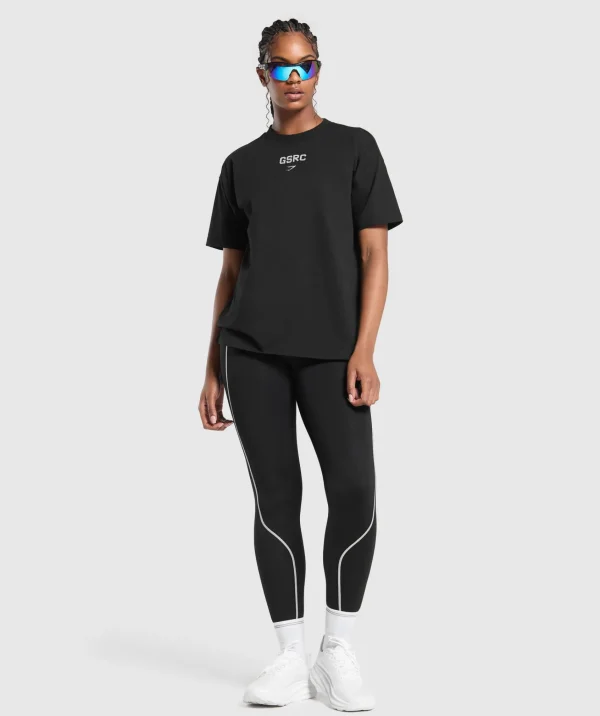 Gymshark T-shirts & Tops*Running Graphic Oversized T-Shirt Black