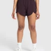 Gymshark Shorts*Scallop Hem Shaped Shorts PlumBrown