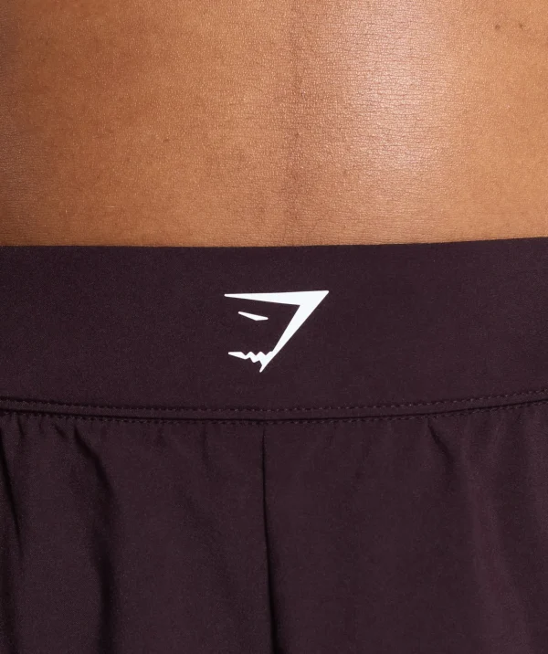 Gymshark Shorts*Scallop Hem Shaped Shorts PlumBrown