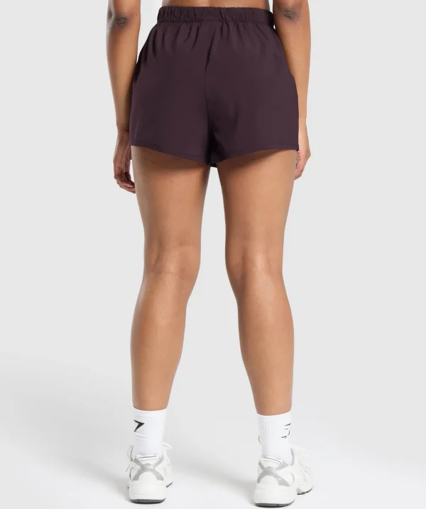 Gymshark Shorts*Scallop Hem Shaped Shorts PlumBrown