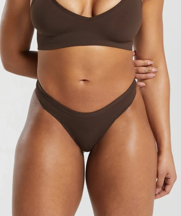 Gymshark Underwear & Basics | Women's Underwear*Seamless Dipped Front Thong ArchiveBrown