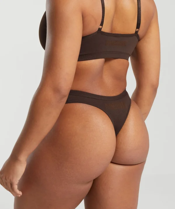 Gymshark Underwear & Basics | Women's Underwear*Seamless Dipped Front Thong ArchiveBrown