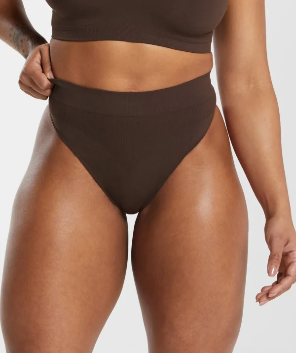 Gymshark Underwear & Basics | Women's Underwear*Seamless High Waisted Thong ArchiveBrown