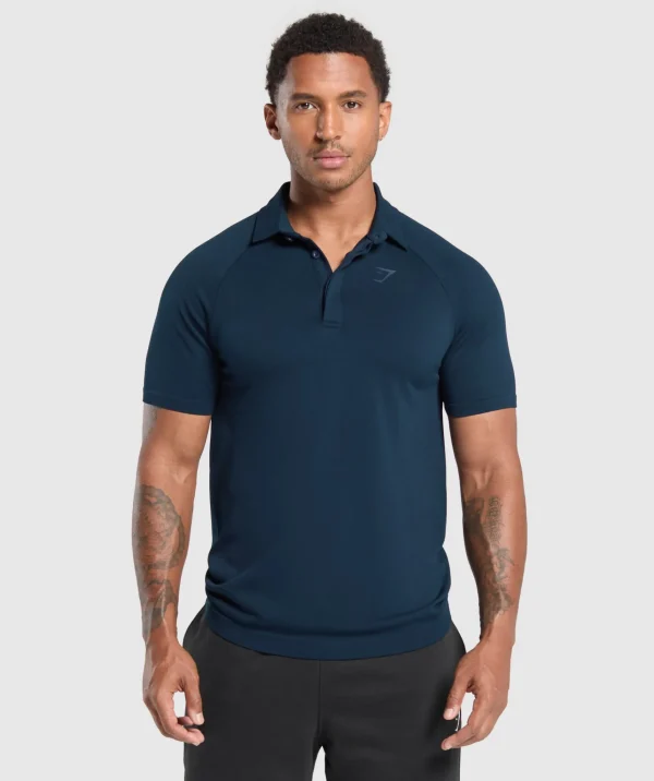 Gymshark T-shirts & Tops*Seamless Polo Shirt Navy