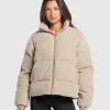 Gymshark Jackets*Sherpa Puffer Jacket SandBrown