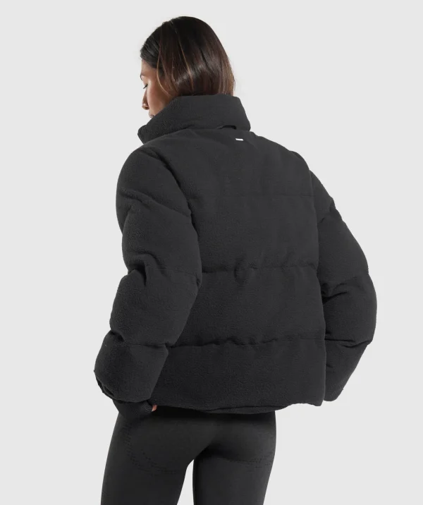 Gymshark Jackets*Sherpa Puffer Jacket Black