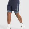 Gymshark Shorts*Sport 7" 2 in 1 Shorts HeavyBlue/IronBlue