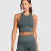 Gymshark Tank Tops | Crop Tops*Sport Seamless Cropped Tank VictoryGreen/DisciplineGreen