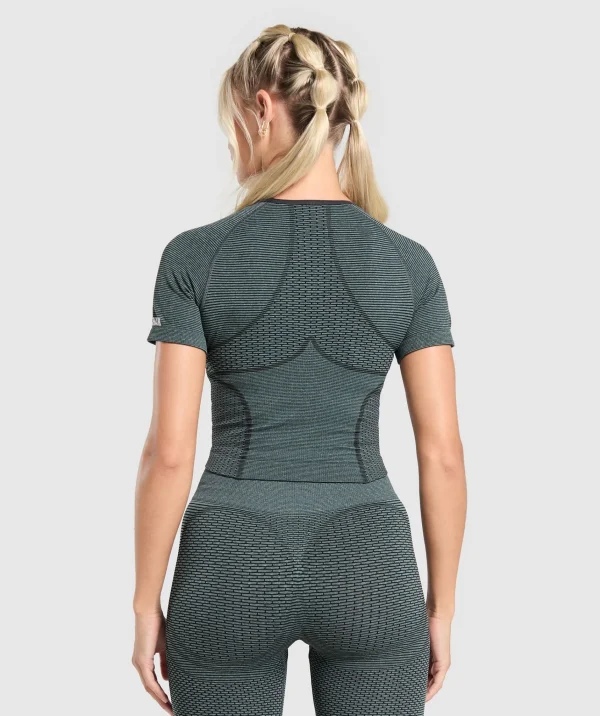 Gymshark T-shirts & Tops*Sport Seamless Midi Top VictoryGreen/DisciplineGreen