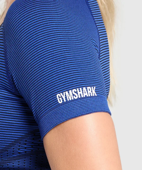 Gymshark T-shirts & Tops*Sport Seamless Midi Top ForceBlue/PastelBlue