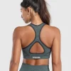 Gymshark Sports Bras*Sport Seamless Sports Bra VictoryGreen/DisciplineGreen