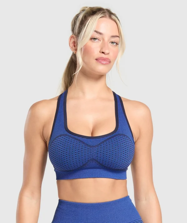 Gymshark Sports Bras*Sport Seamless Sports Bra ForceBlue/PastelBlue