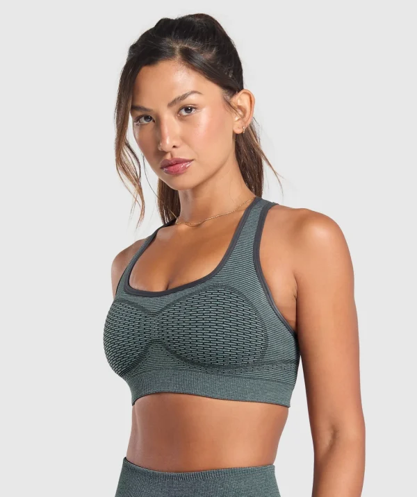 Gymshark Sports Bras*Sport Seamless Sports Bra VictoryGreen/DisciplineGreen