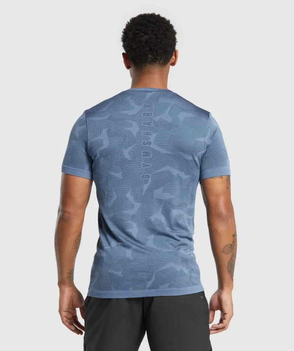 Gymshark T-shirts & Tops*Sport Seamless T-Shirt FadedBlue/Black