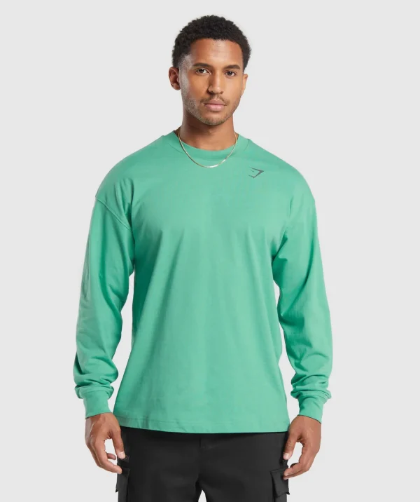 Gymshark T-shirts & Tops*Stacked Long Sleeve T-Shirt LagoonGreen