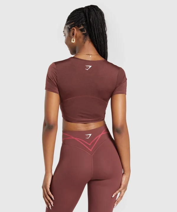 Gymshark Crop Tops | T-shirts & Tops*Stitch Feature Crop Top BurgundyBrown