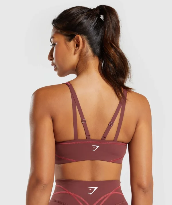 Gymshark Sports Bras*Stitch Feature Sports Bra BurgundyBrown