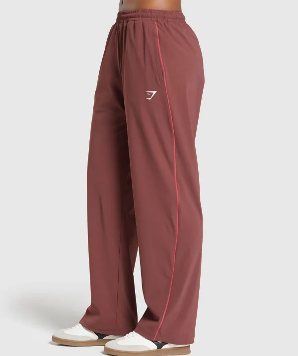 Gymshark Joggers & Sweatpants*Stitch Feature Woven Pants BurgundyBrown