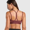 Gymshark Sports Bras*Strap Feature Sports Bra BurgundyBrown