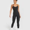 Gymshark Bodysuits*Strappy All In One Black