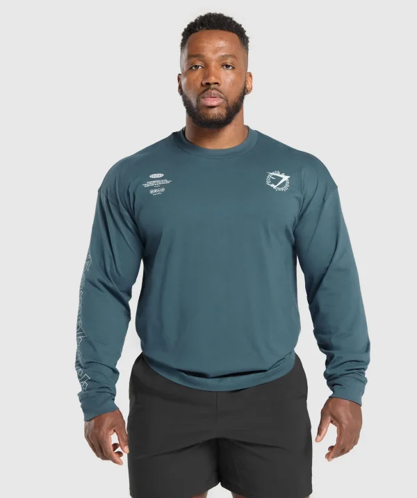 Gymshark T-shirts & Tops*Strength and Conditioning Long Sleeve T-Shirt CargoBlue