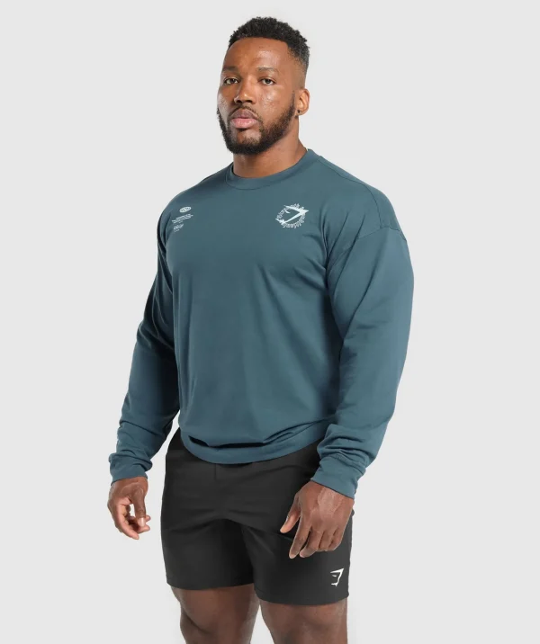 Gymshark T-shirts & Tops*Strength and Conditioning Long Sleeve T-Shirt CargoBlue