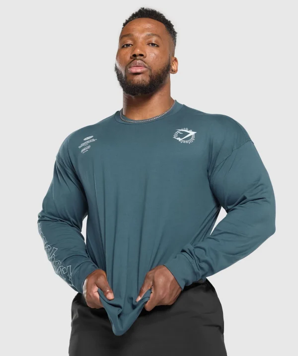 Gymshark T-shirts & Tops*Strength and Conditioning Long Sleeve T-Shirt CargoBlue