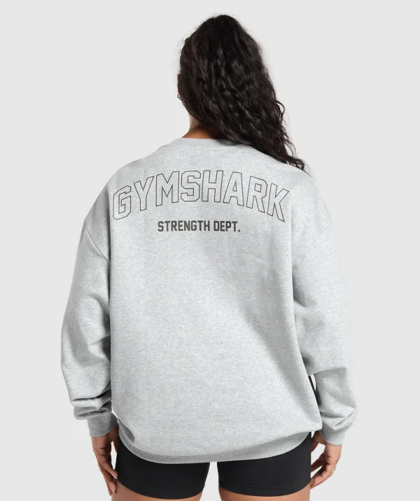 Gymshark Hoodies & Sweatshirts*Strength Department Brushed Sweatshirt LightGreyCoreMarl