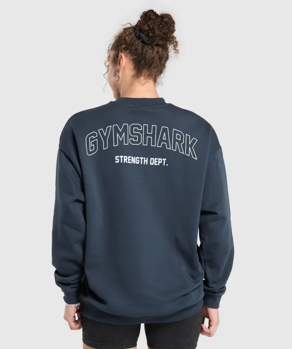 Gymshark Hoodies & Sweatshirts*Strength Department Brushed Sweatshirt HeavyBlue