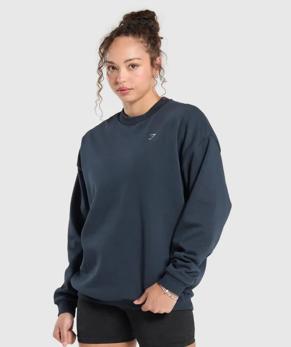 Gymshark Hoodies & Sweatshirts*Strength Department Brushed Sweatshirt HeavyBlue