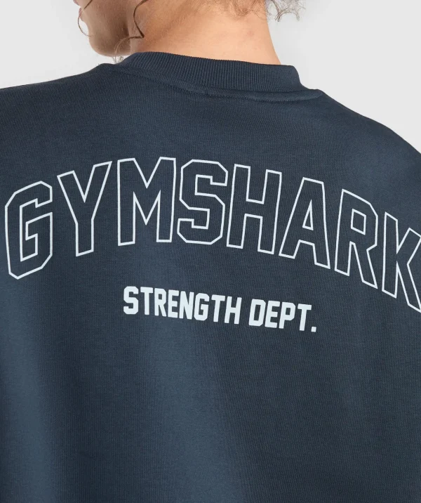 Gymshark Hoodies & Sweatshirts*Strength Department Brushed Sweatshirt HeavyBlue