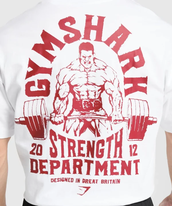 Gymshark T-shirts & Tops*Strength Department Graphic T-Shirt White