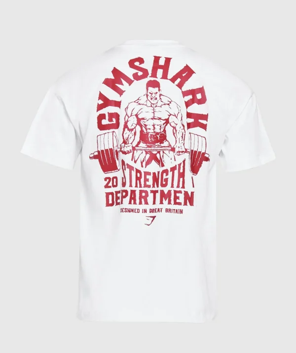 Gymshark T-shirts & Tops*Strength Department Graphic T-Shirt White