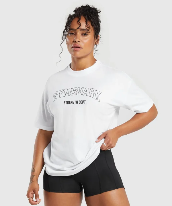 Gymshark T-shirts & Tops*Strength Department Oversized T-Shirt White