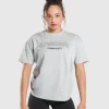 Gymshark T-shirts & Tops*Strength Department Oversized T-Shirt LightGreyCoreMarl