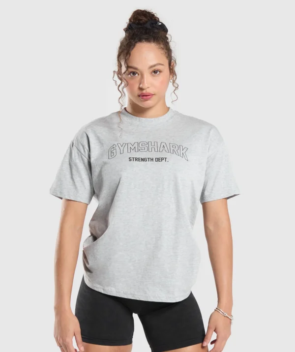 Gymshark T-shirts & Tops*Strength Department Oversized T-Shirt LightGreyCoreMarl