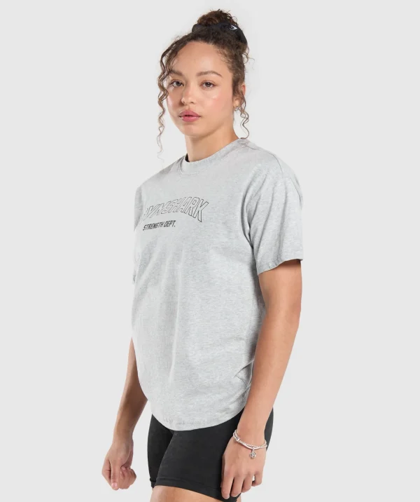 Gymshark T-shirts & Tops*Strength Department Oversized T-Shirt LightGreyCoreMarl