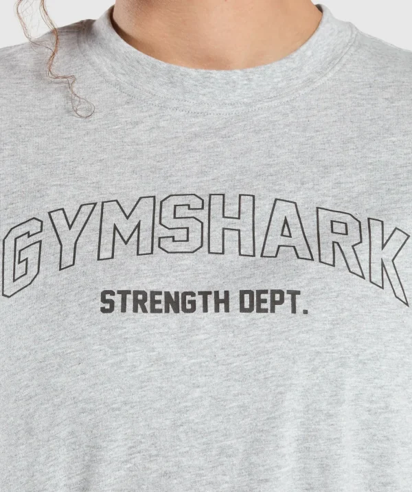 Gymshark T-shirts & Tops*Strength Department Oversized T-Shirt LightGreyCoreMarl